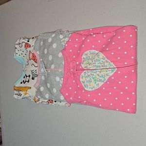 Newborn girls zipper sleepers w hand covers!